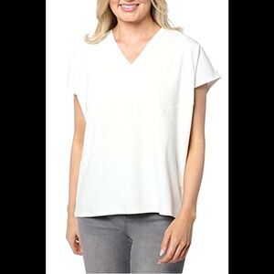 WynneLayers Women's Seamed Stretch Cotton Top Cloud - Regular